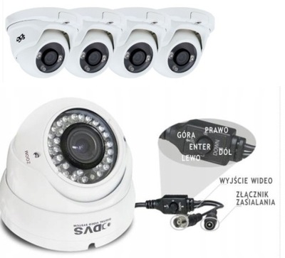 4x Kamera Kopułkowa DVS AHD Monitoring Mpx Kamery