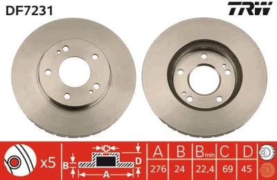 DISCO DE FRENADO TRW DF7231  