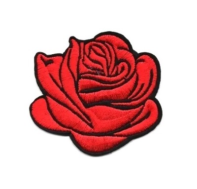 PIĘKNA NASZYWKA HAFTOWANA, ŁATKA - KWIAT RÓŻA, RÓŻYCZKA