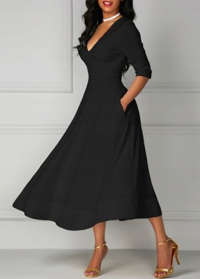 Simple sukienka na co dzień minimalizm do połowy łydki rozmiar L/XL