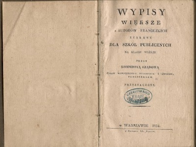 Wypisy większe z autorów francuzkich... (1834)