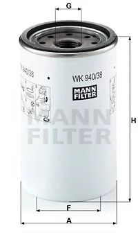 FILTRO COMBUSTIBLES MANN WK940/38X  