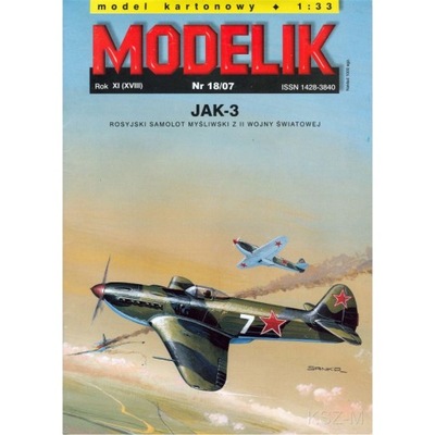 Modelik 18/07 - Samolot myśliwski JAK-3 1:33