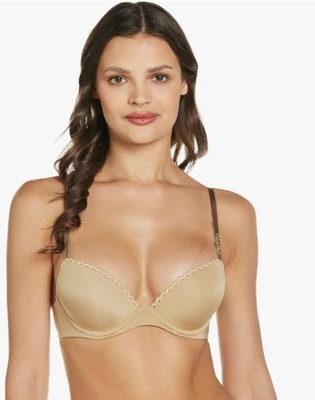 CALVIN KLEIN BIUSTONOSZ BEŻOWY PUSH-UP 65D P8C