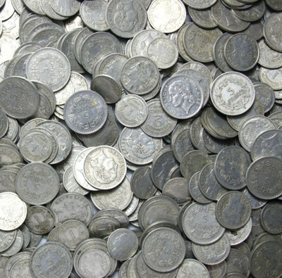 Francja - Zestaw 100 monet 1/2 1 2 Franki 5 Franków 1946-1959 Aluminium MIX