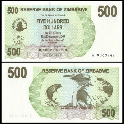 Zimbabwe 500 Dolar 2006 P-43 UNC