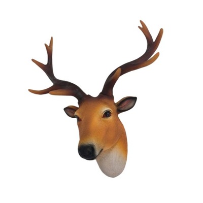 Głowa jelenia do montażu na ścianie, rzeźba z