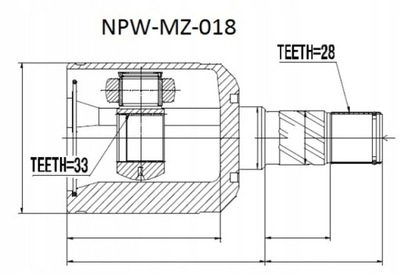 NTY NPW-MZ-018 KOMPLEKTAS PRZEGUBU, VELENAS PAVAROS 