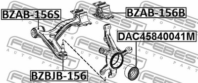 BLOQUE SILENCIOSO PALANCA PARTE DELANTERA BZAB-156S FEBEST FEBEST BZAB-156S JUEGO NAPRAWCZY,  