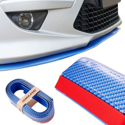 FACING BUMPER PROTECTION UNIVERSAL SPOILER CARBON 2,5M BLUE  