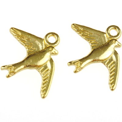 ZAWIESZKA CHARMS PTASZEK JASKÓŁKA 22MM 2SZT