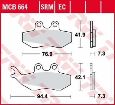 TRW TRINKELĖS STABDŽIŲ KH194 ORGANIC APRILIA RS50 99 