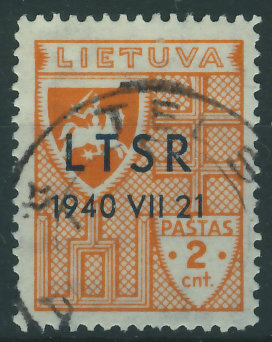 Litwa Lietuva 2 cent. / L.T.S.R. 1940 VII 21