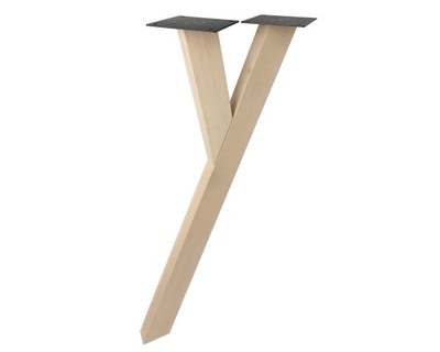 Noga drewniana do stołu Y z dwoma blachami montażowymi ZESTAW