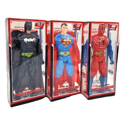 ZESTAW FIGURKA BATMAN SPIDERMAN SUPERMAN 22 CM LED