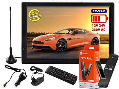 Przenośny TV telewizor działkę kampera przyczepy TIR DVB-T2 SMART TV 14 CM1