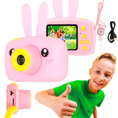 Extralink Kids Camera H23 Różowy | Aparat cyfrowy | 1080P 30fps, wyświetlac