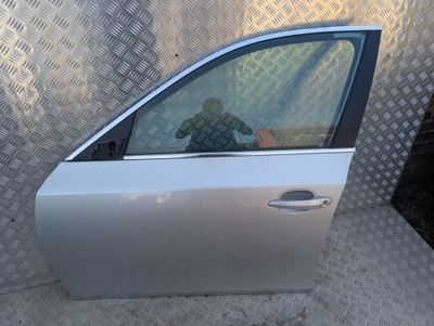 Bmw e60 двері лівий перед сріблястий фото №1