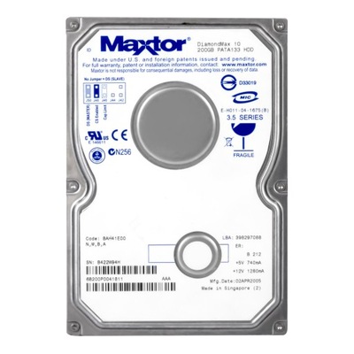 MAXTOR 200GB 7.2K 8MB IDE ATA 3.5'' 6B200P0