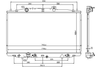 РАДІАТОР ДВИГУНА HONDA ACCORD VII 2.4 02.03-05.08