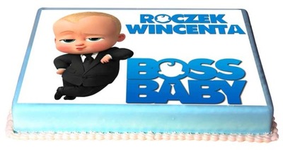 OPŁATEK na tort DZIECIAK RZĄDZI BABY BOSS + napis