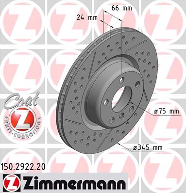 ZIMMERMANN BMW 1 F20 345MM DISKAI GAL. 150.2922.20 