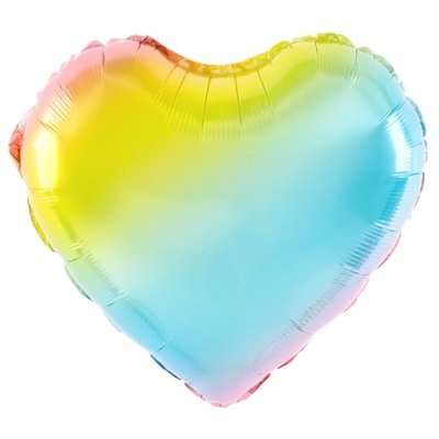Balon foliowy Serce kolorowy 18cali tęczowy ombre