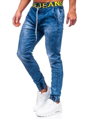 SPODNIE JEANSOWE JOGGER GRANATOWE TF113 DENLEY_M