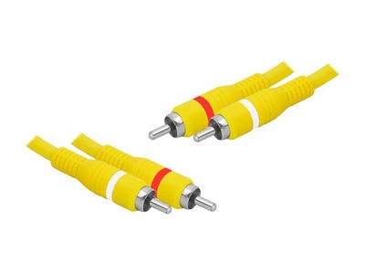 Kabel 2 wtyki RCA - 2 wtyki RCA. 5m żółty