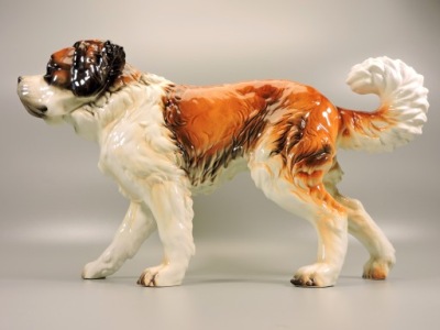 Duża figurka pies bernardyn porcelana Goebel