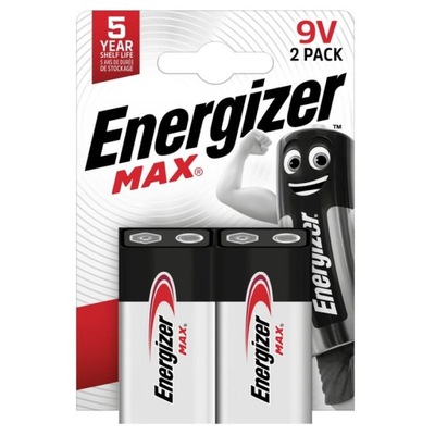 2x Bateria 9V alkaliczna Energizer (6F22)