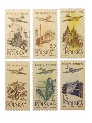 POLSKA Fi 890-895 ** 1957 wydanie lotnicze