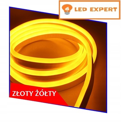 NEON flex LED 230V ŻÓŁTY wąż taśma PRO IP67 24gwa