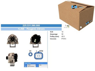 ALTERNADOR CITROEN PEUGEOT 90A ALTERNADOR BV PSH  