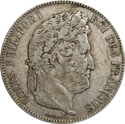 82. Francja, 5 franków 1843 A , Ludwik Filip I