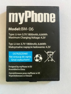 Oryginalna Bateria MYPHONE HAMMER IRON H-SMART BM-06 1800 mAh