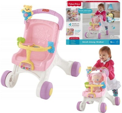 Fisher Price Wózek spacerówka Dla Lalek 3w1 Pchacz Chodzik