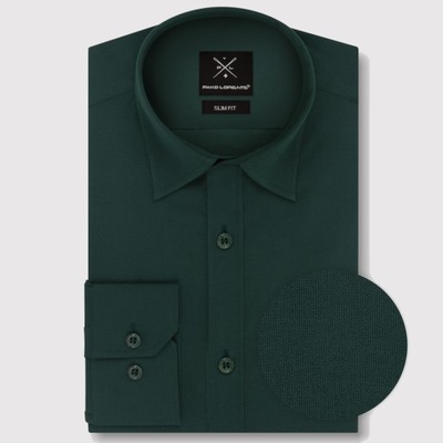 Zielona casualowa koszula męska Slim Fit PAKO LORENTE XXL