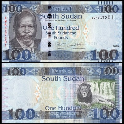 Sudan Południowy 100 Funt 2019 P-15d UNC