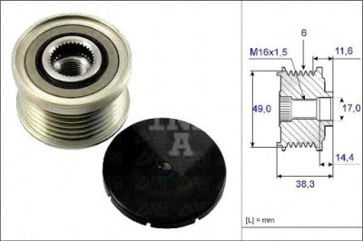 Ina шкив генератора bmw e81 e90 1,6-3,0 2, фото №1