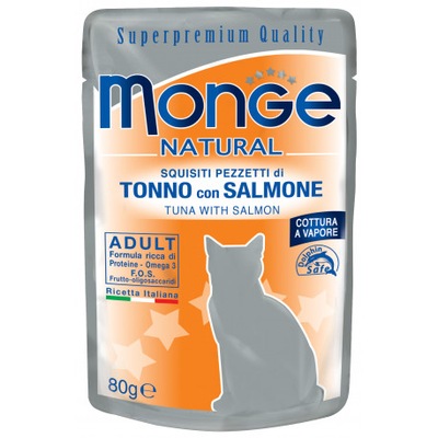 Mokra karma dla kota Monge Tuńczyk z łososiem 80g