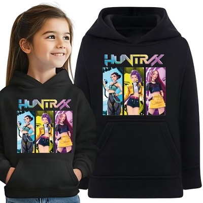 KPOP DEMON HUNTERS BLUZA HUNTRIX K POPOWE ŁOWCZYNIE DEMONÓW CZARNA 134 cm
