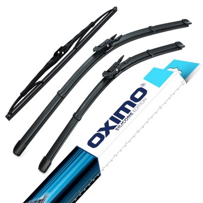 WIPER BLADES ON GLASS OXIMO FRONT + REAR FOR AUDI A3 8P HATCHBACK 2004-2013  