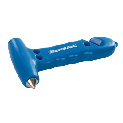 Młotek bezpieczeństwa z nożem do przecianania pasa 150mm, Silverline 395235