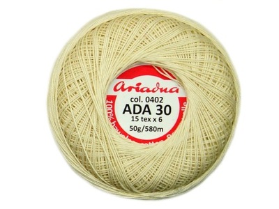 Kordonek ADA 30 Ariadna 0402 ecru 50g 580m