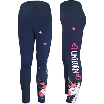 LEGGINSY BAWEŁNIANE unicorn DLA DZIEWCZYNKI 128