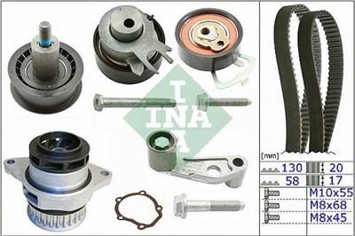 INA 530008930 КОМПЛЕКТ ГРМ Z РЕМНЕМ + НАСОС ВОДЫ A