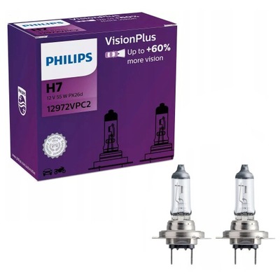 PHILIPS 2XŻARÓWKI H7 VISIONPLUS 60% WIĘCEJ ФАРИ