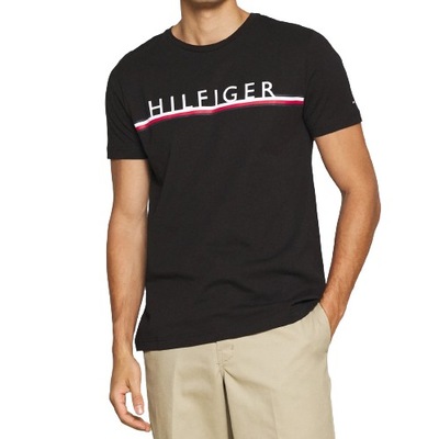 TOMMY HILFIGER, t-shirt męski, czarny, XS