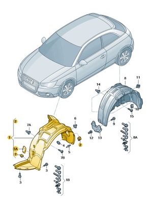 Подкрылок защита крыла передние левая audi a1 polift aso оригинал фото №1